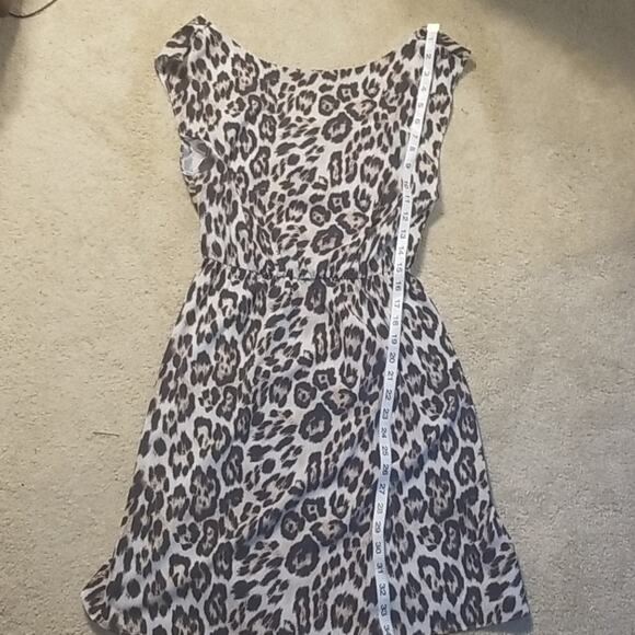 Alice & Olivia Leopard Print Drape Back Mini Dress Size XS - Picture 4 of 7